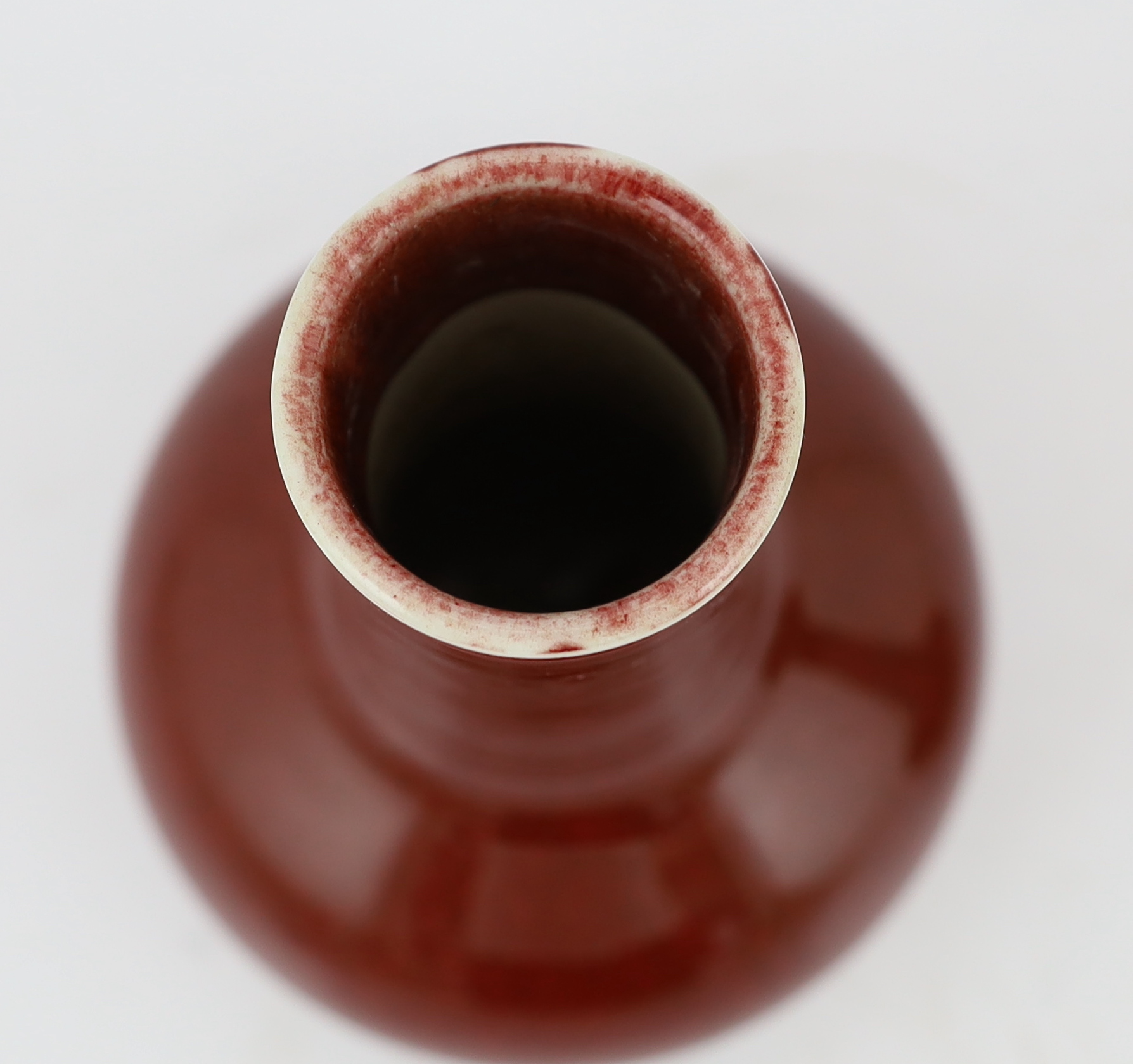 A pair of Chinese sang de boeuf glazed vases, tianqiuping, 19th/20th century
